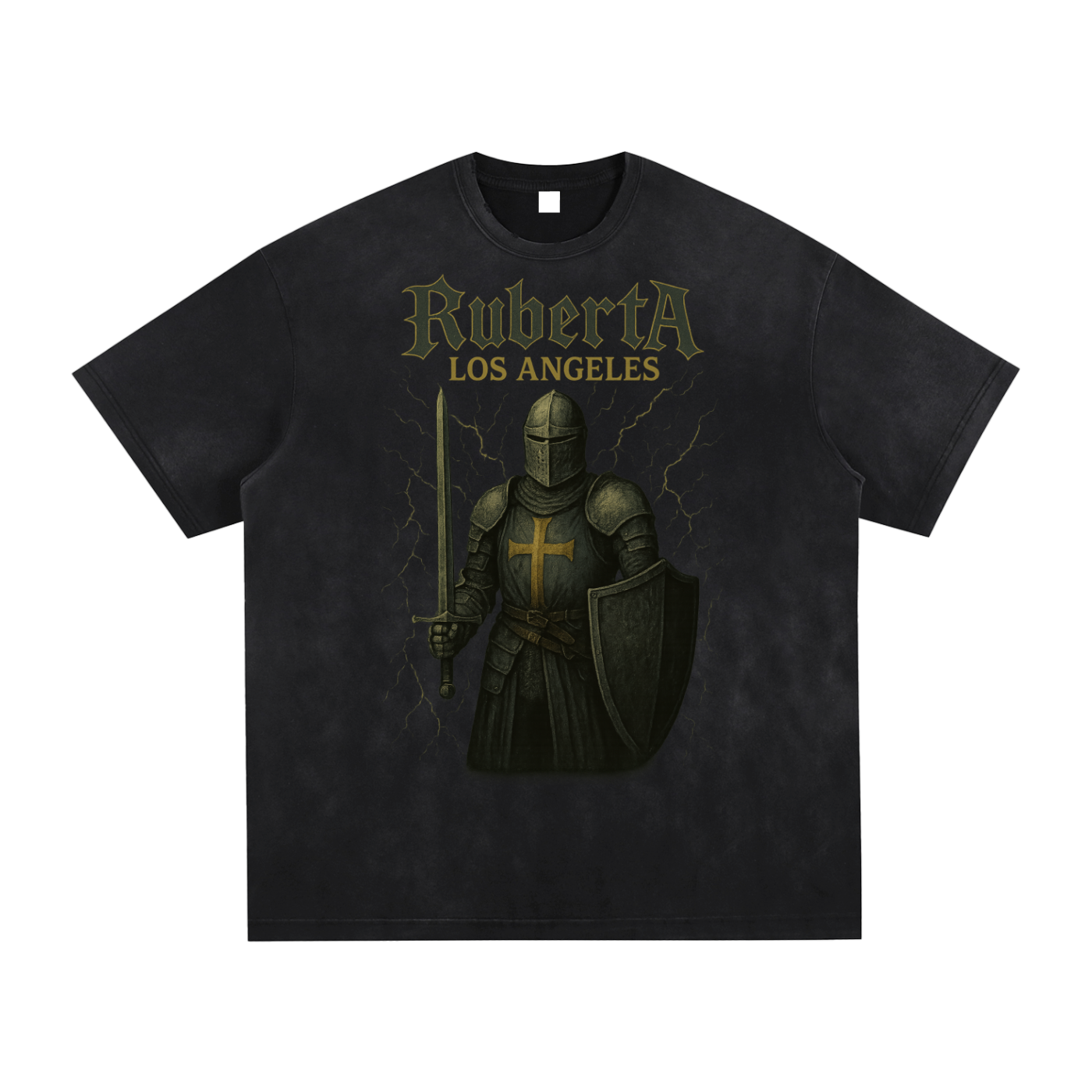 Green knight,Vintage Washed,Hand-frayed,Black,Ruberta