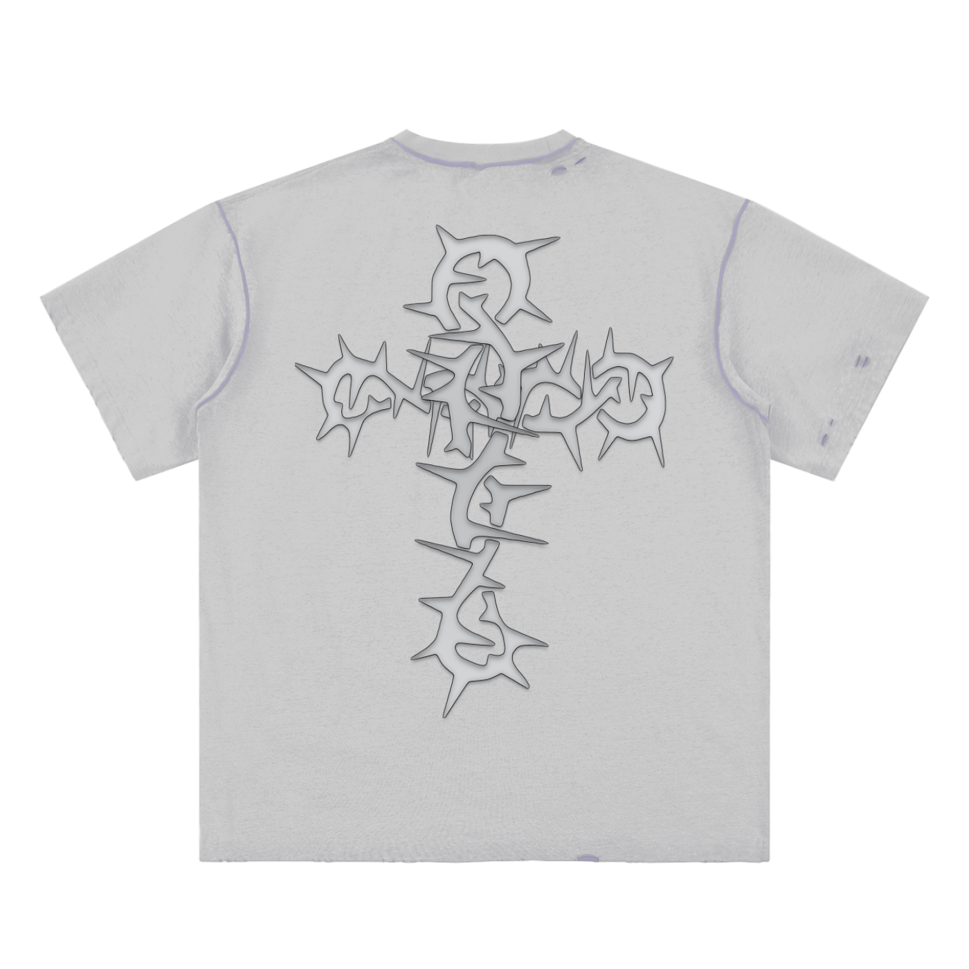 Snow Leopard Hand-frayed Reversible T-shirt