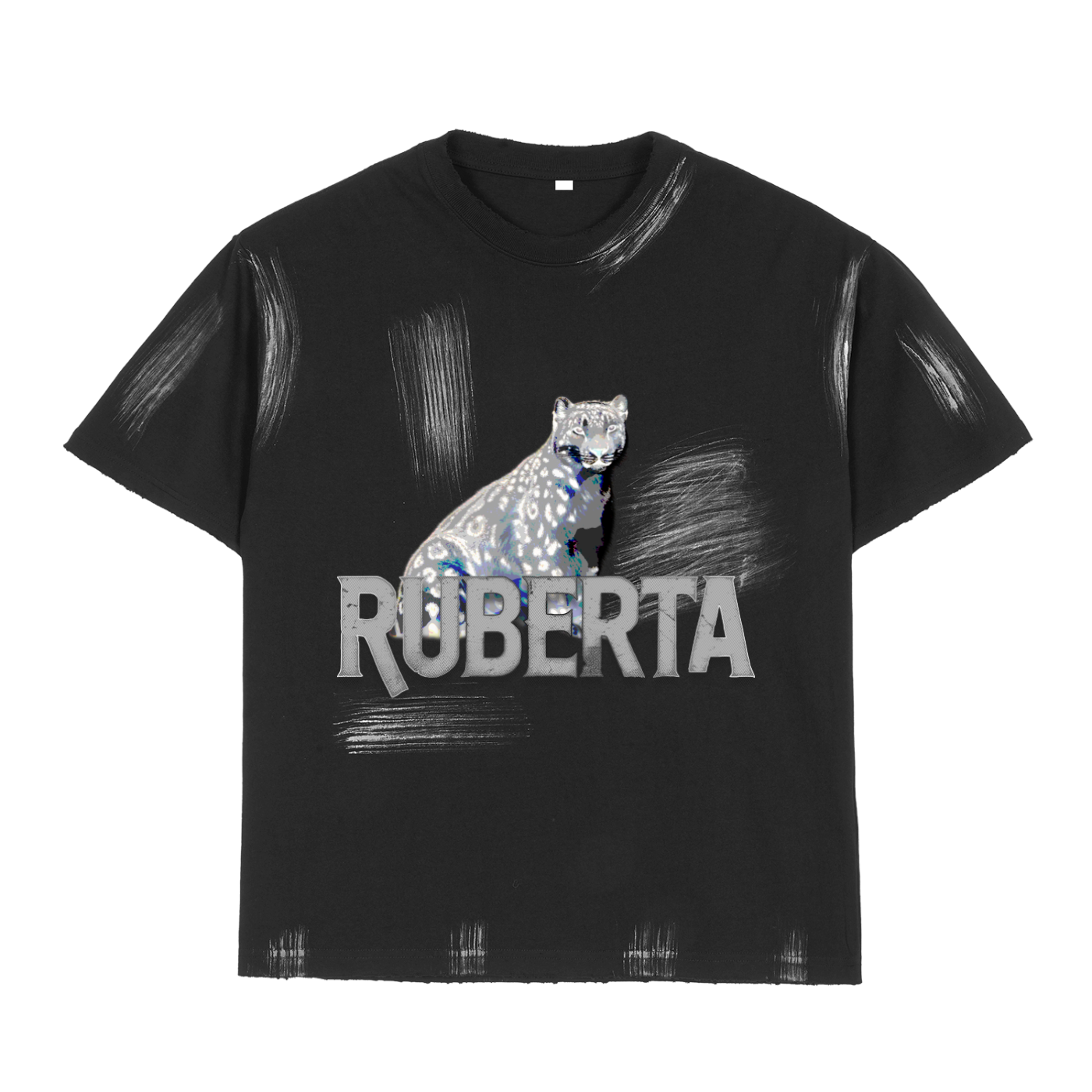 Snow Leopard Hand Brushed T-shirt