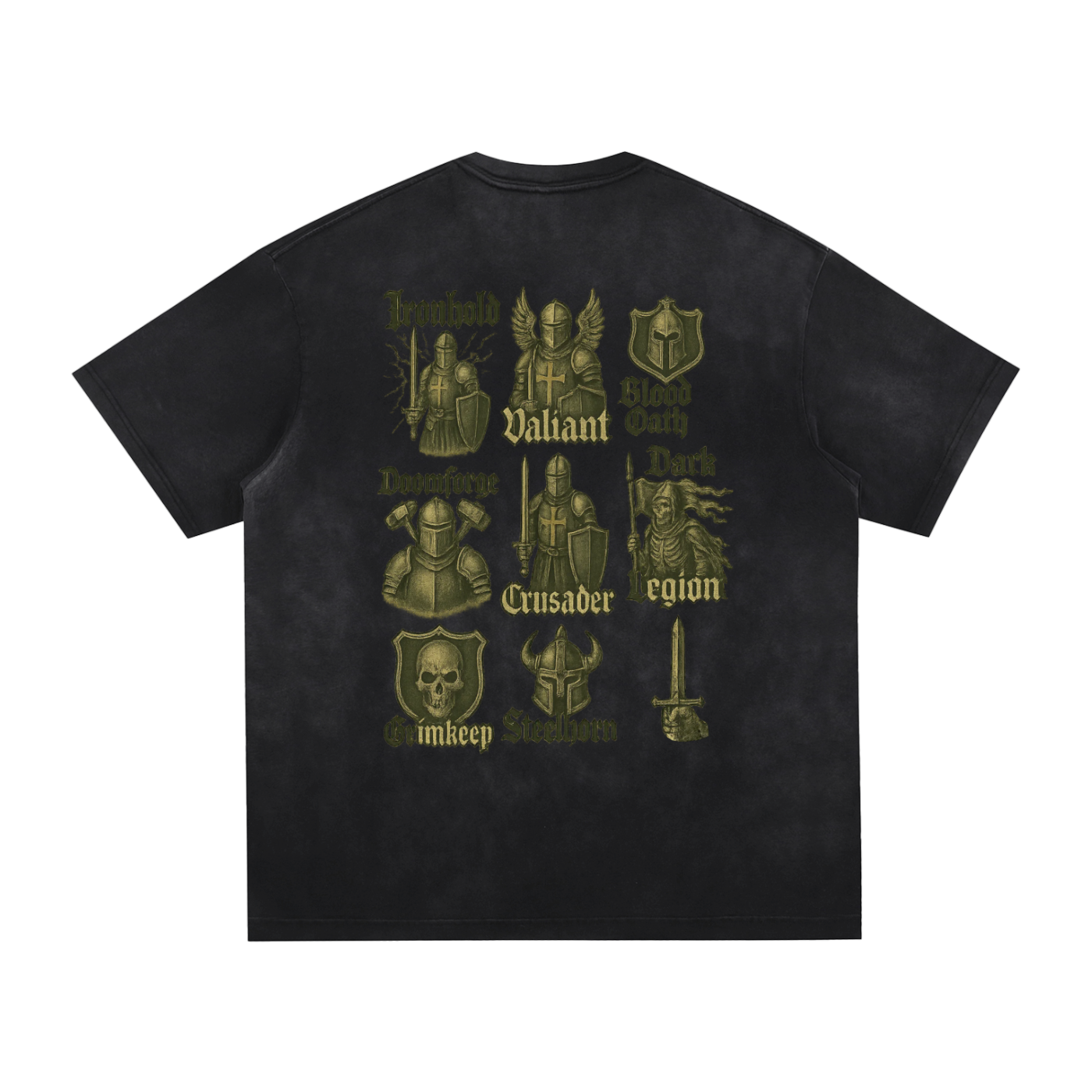 Green knight,Vintage Washed,Hand-frayed,Black,Ruberta