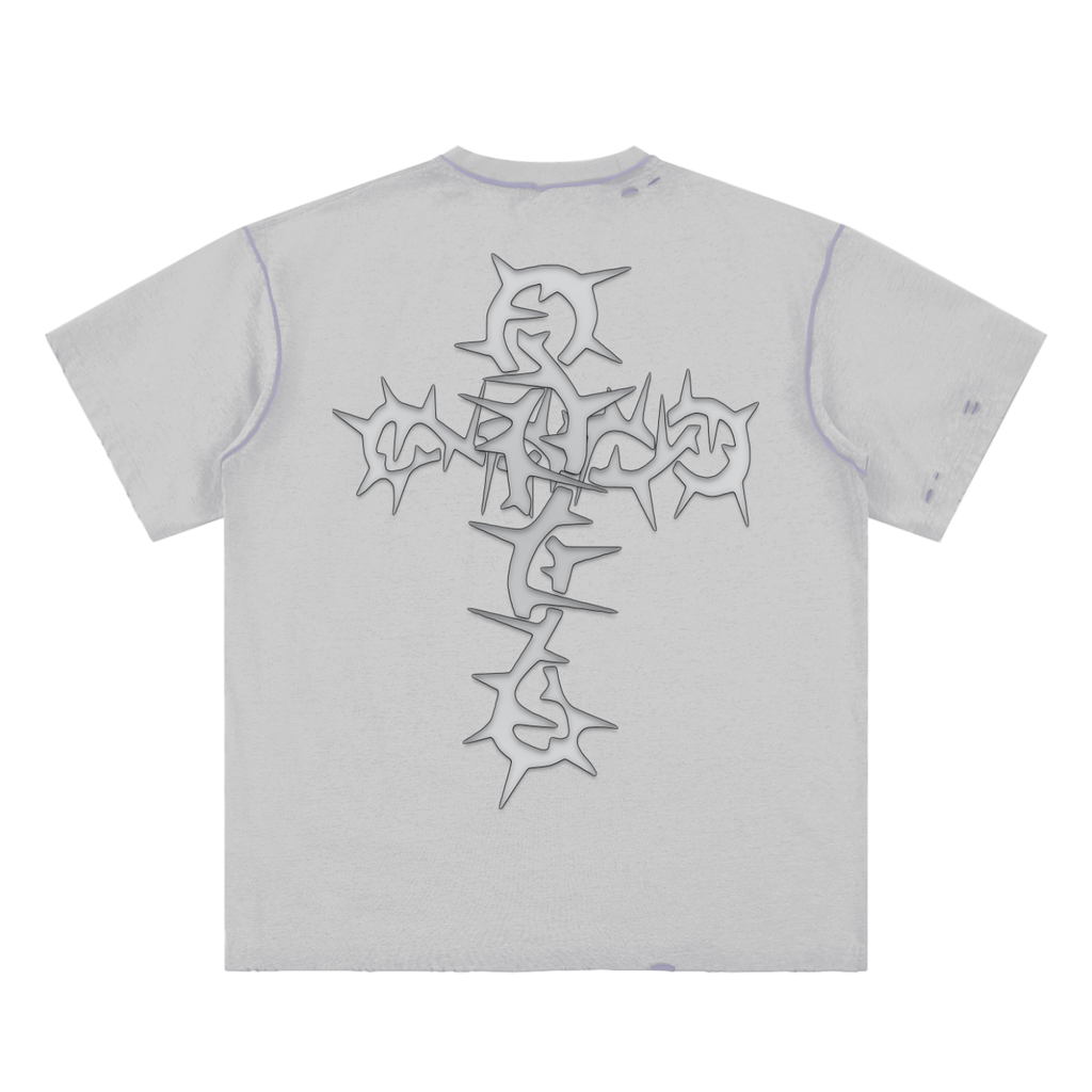 Snow Leopard Hand-frayed Reversible T-shirt